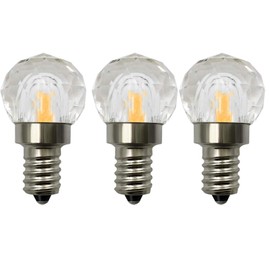 2W E12 Mini Globe Crystal LED Light Bulb Dimmable COB Bulbs 20W Incandescent Equivalent Warm White 3000K E12 Candelabra Base 300LM for Desk Lamps Ceiling Fan Chandelier Home Lighting, 3 Pack