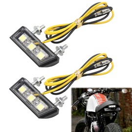 Dongnesi 2 Pcs 12V Led License Plate Light Motorcycle,Motorcycle Number Plate Light,Universal LED Motorbike Number Plate For All Models Of Motorcycles And Quads(White)