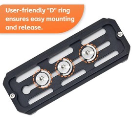 HEIPI Universal Camera Quick Release Plate with Nodal Slide for 70-200mm Lens, D-Ring Screw for Two 1/4" Screw and One 3/8" Screw Fits Arca Swiss Standard Clamp for DSLR Camera Tripod Ballhead -HP120