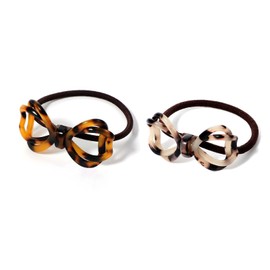 Pack of 2 Women's Hippie Headbands, Elastic Braided Headbands, Boho Bow Tie Hair Bands, Braided Hair Bands for Girls and Women (Curry / Beige)