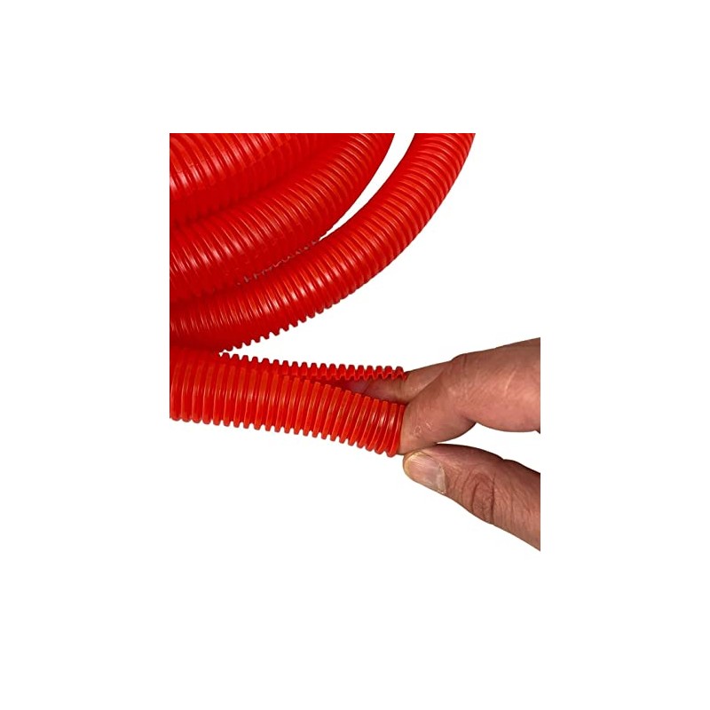 PE Red Corrugated Conduit Flexi Pipe Tube Split 23mm -