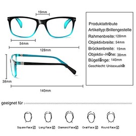 Kerecsen 3 Pack Lesebrille Damen Federscharniere Gute Brillen Hochwertig Rechteckig Komfortabel Frauen Lesehilfe (1.0, 3 Farbe Mischen)