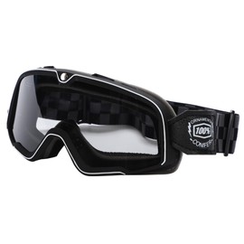 Pianarte Motorcycle Goggles, Jet Off-Road Motorcycle Goggles, UV Protection, Anti-Slip, Compatible with Glasses, Helmet Compatible, Unisex, Light Smoke