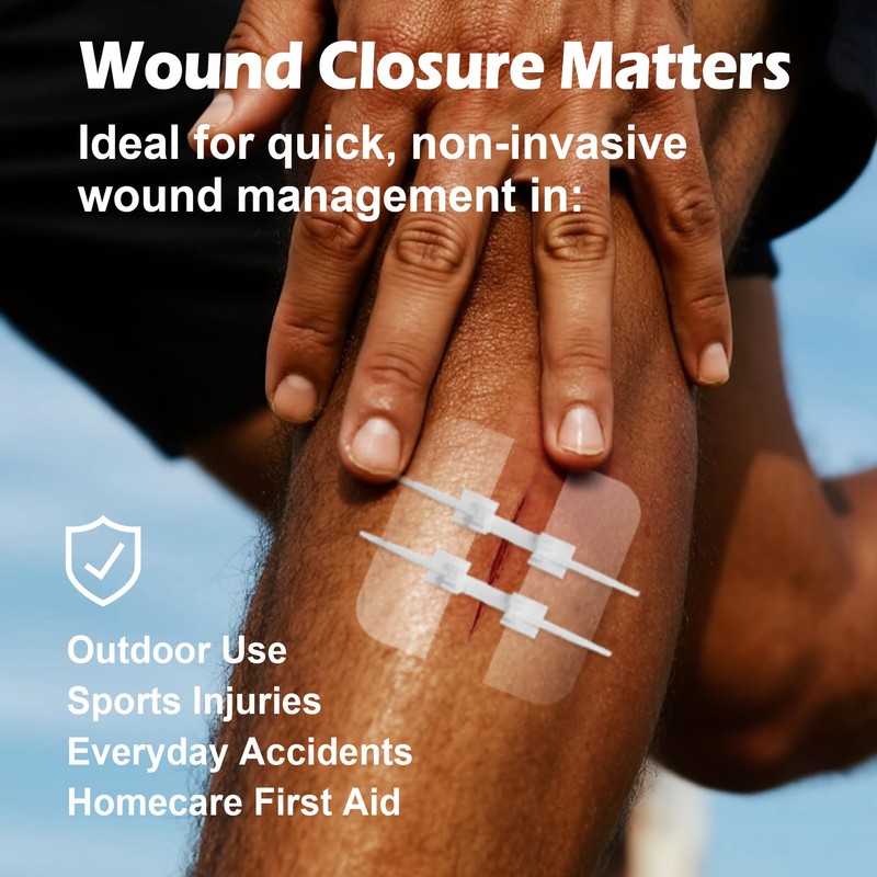 Ourmed Wound Closure Strips(2.4"x 2.8" - 4 Pcs), Butterfly Bandages