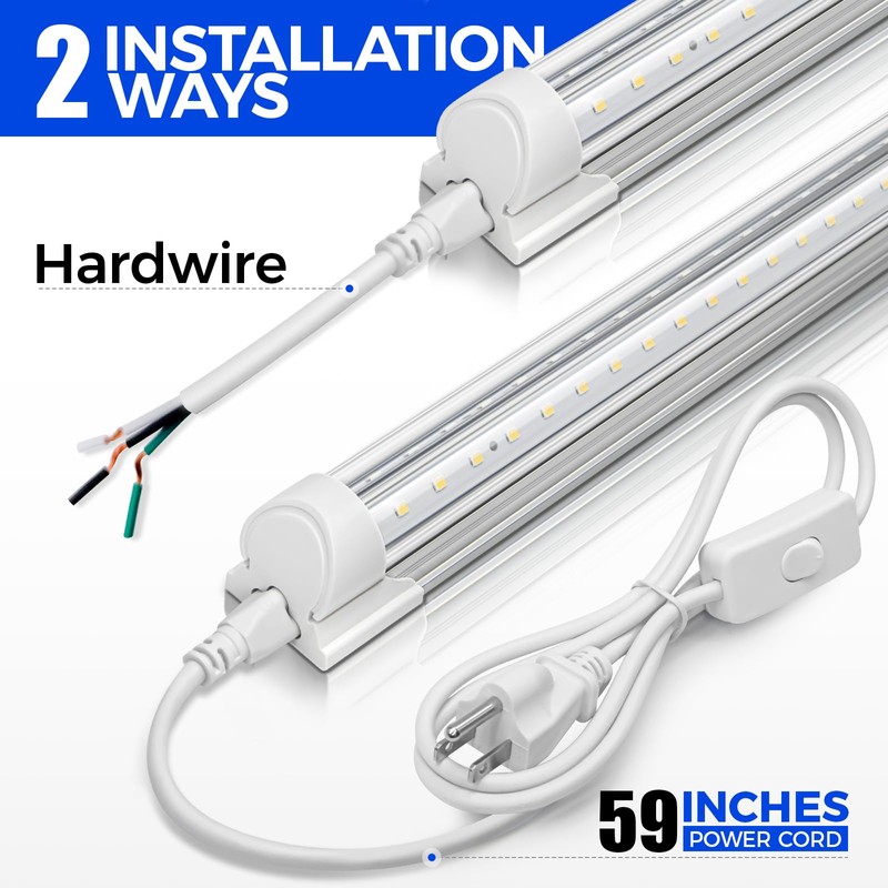 Barrina 6500K 2FT LED Shop Light, 3000LM, 20W, T8 Shop