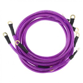 5 Point Car Universal Earth Ground Cables Grounding Wire System Kit High Performance Improve Power for Car Truck (Purple)