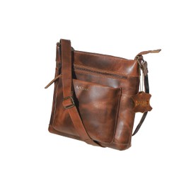 ARTIZANNI Premium Leather Crossbody Messenger Bag, Multiple Pockets, Adjustable Straps, Shoulder Bag for Men and Women SD 084 (Coffee)