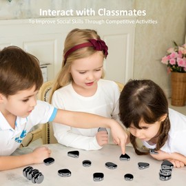 Magnetic Chess Game,Magnetic Effect Chess Set Battle Ches, Educational Checkers Game, Portable Ches Board Party Supplies for Family and Travel Gathering