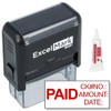 ExcelMark Paid Self Inking Rubber Stamp - Red Ink with