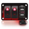 FXC 12V 24V DC 2 Gang Rocker Switch Aluminum Panel