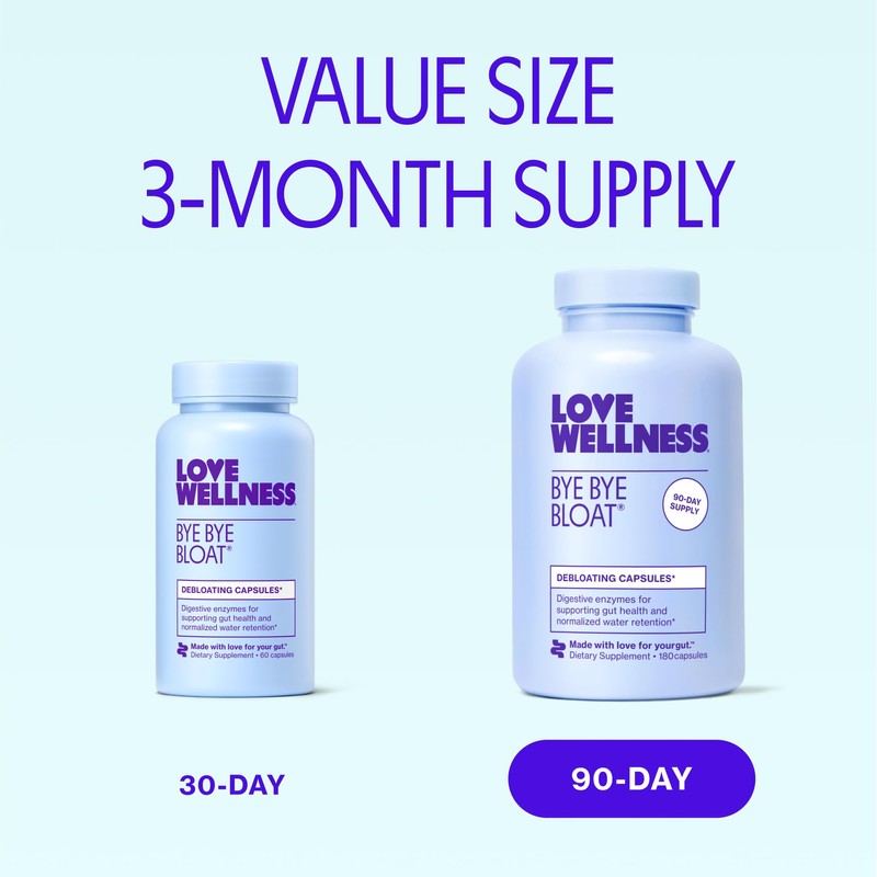 Love Wellness Bye Bye Bloat, Digestive Enzymes | Bloating Relief