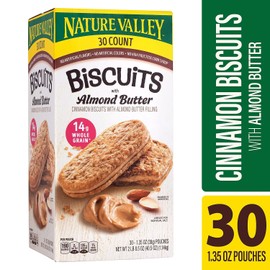 Nature Valley Honey Peanut Butter/Cinnamon Almond Butter Nut Bar, 40.5 oz., 30 Bars/Box (220-01046)