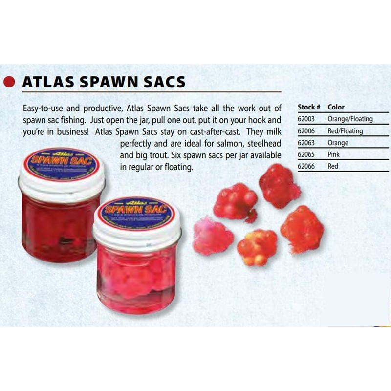 Atlas Mike's Spawn Sack Salmon Fishing Bait Eggs (6 Sacks