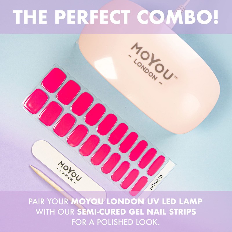 MoYou London Semi-Hardened Gel Nail Strips, Nail File & Wooden