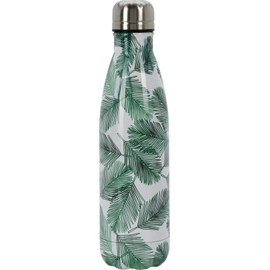 Stainless Steel Vacuum Flask - Vacuum Insulated Water Bottle for Cold and Hot Drinks - 500 ml - Keeps Cold for up to 12 Hours and Hot for 6 Hours (Palm Leaves)