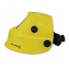 ESAB 0700000491 SAVAGE A40 Yellow Auto-Darkening Welding Helmet, External Shade Adjustment, Four Arc Sensor Auto Darkening, 3.93" x 1.96" True Color Viewing Lens, Sensitivity/Delay Control