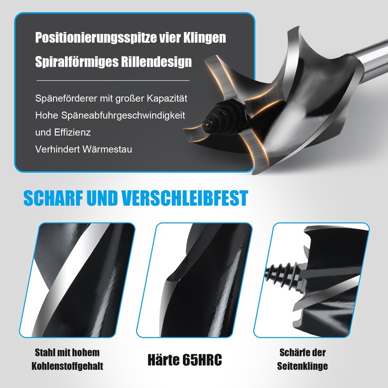 2-Piece Wood Drill Bit 35 mm x 165 mm Hex