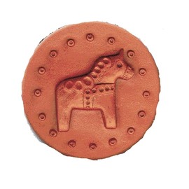 RYCRAFT 2" Round Cookie Stamp with Handle & Recipe Booklet-DALA HORSE