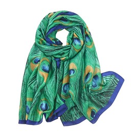 KAVINGKALY Large Silk Scarves Women's Scarf Elegant Silk Scarf Hair Large Long Neckerchief Silk Scarf Gift for Women, Style K