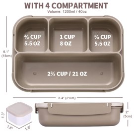 shell and turtle Bento Lunch Box – Reusable Meal Prep Container with Compartments for Adults/Ki