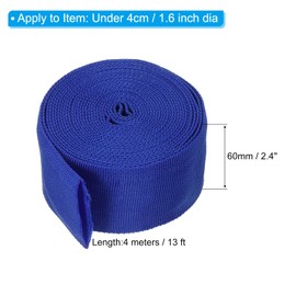 PATIKIL 2.4" 13FT Protective Hose Sleeve with Snap Fastener, Polyester Fiber Cable Cover Sheath Protection for Welding Tig Torch Hydraulic Hose, Blue