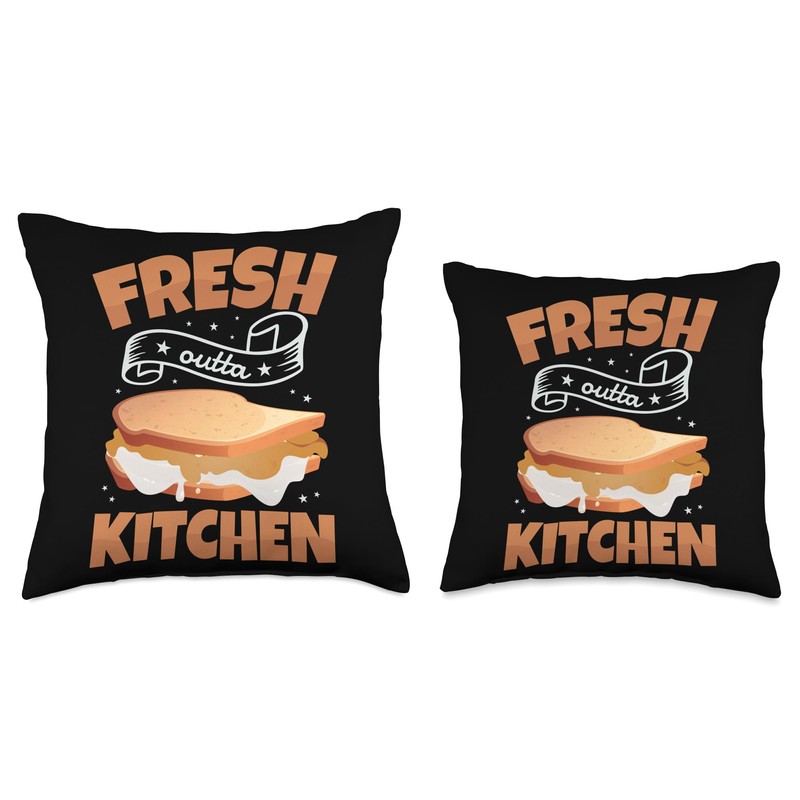 White Bread Fluffernutter Sandwich - Fresh Outta Kitchen Throw Pillow