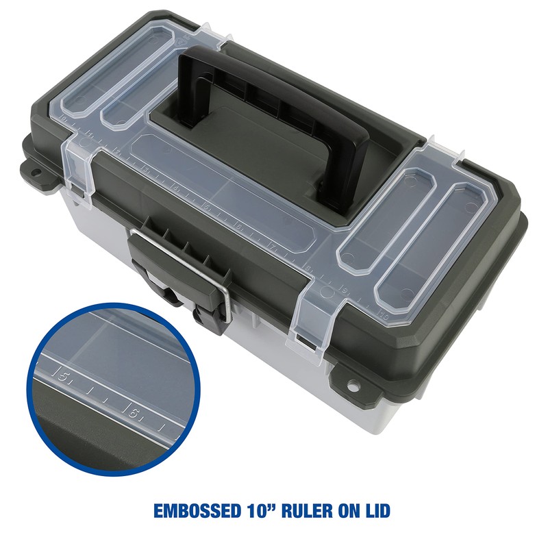Sheffield 12670 Caja de aparejos de 13 pulgadas, verde/gris