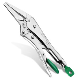 SK 9.5" Long Nose Locking Pliers, Premium CR-V Construction, Ergonomic Anti-slip Handle, Ideal for Welding or Assembly
