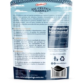 Sal Céltica Marina Fina de Bretaña, Francia | Nature's Blessings | 82 Minerales Esenciales, Sin Refinar, Secada al Sol, 250g