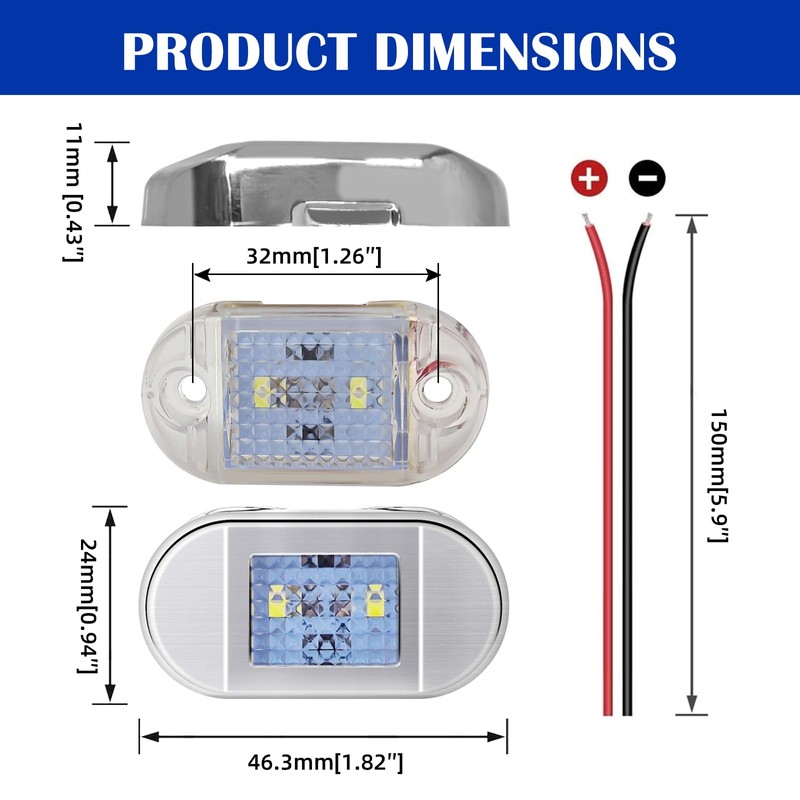 THALASSA Small RV Vehicle Step Light Warm White Light, DC