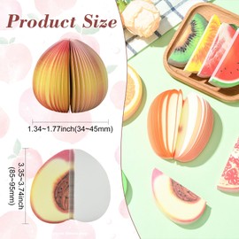 Stiesy - Juego de notas adhesivas de frutas, lindas almohadillas de notas adhesivas de pera, manzana, limón, naranja, fresa, sandía, melocotón, kiwi, granada, bloc de notas autoadhesivas para diario