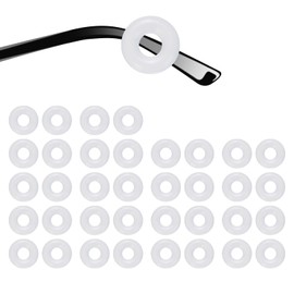 HARFINGTON 18 Pairs Glasses Ear Grip 0.44" Silicone Ring Type Anti-Slip Ear Hook Eyewear Retainer Eyeglass Temple Tips Sleeve Retainer for Glasses Sunglasses Sports Eyeglasses, White