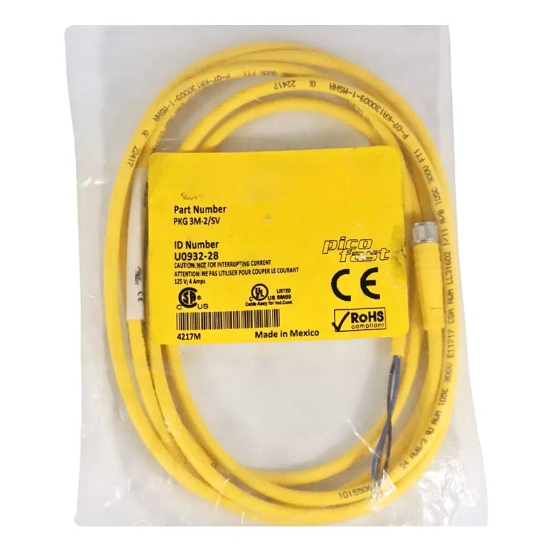 Pkg 3m-2/sv Cable De Conexión 3 Pin 2 Metros Turck