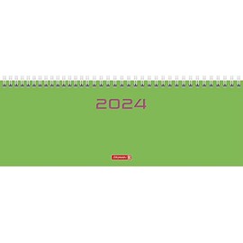 BRUNNEN Weekly Calendar Model 772 2024 2 Pages = 1 Week Sheet Size 29.7 x 10.5 cm Green