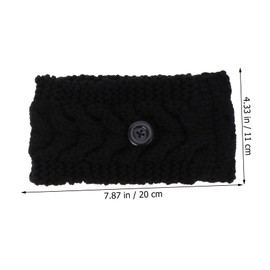 OHPHCALL 4pcs Elastic Button Headband for Face Masks Ear Holder Warm Knit Hair Band for Yoga Sports and Outdoor Activities