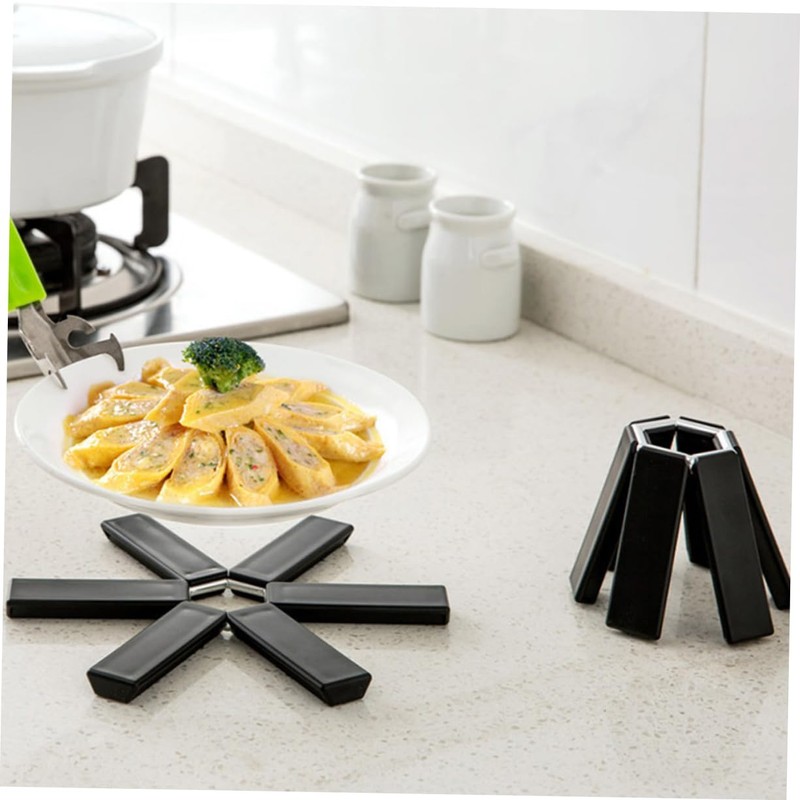 GRIRIW Folding Pot Holder Set 6pcs Kitchen Hot Pads Tea