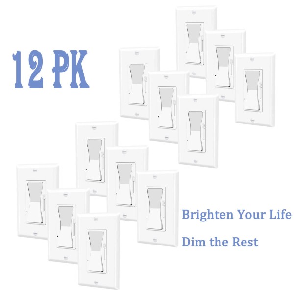 GREENCYCLE LED Decora Rocker Dimmer, Single & 3-Way Switch, CFL