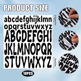 520pcs Letter Stickers, 10 Sheets 1inch Lowercase and 2inch Uppercase Letter Stickers Waterproof Vinyl Letter Decals for Scrapbooking Mailbox Poster Crafts (Colorful)