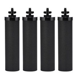 Water Filter Replacement for Berkey Water Filter System, 4 Black Elements Activated Carbon Filters, Compatible with Berkey Gravity Water Filtration System, 4 Pack