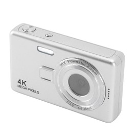 Digital Camera, 12MP 1080P Camera with 16x Zoom, One Button Operation, 2.4 Inch TFT Screen, for Student Vlogging (Silver)