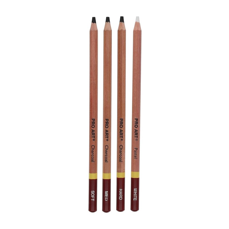 Pro Art 3 Degree Pencil Set Charcoal & White 4pc