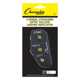 Champion Sports 3 Wheel Plastic Baseball Umpire Count Indicator - Counts Strikes, Balls and Outs