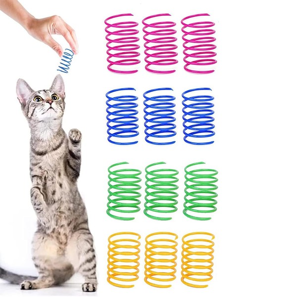 Pack of 12 Plastic Cat Feathers in Bright Colours -