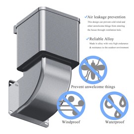 Dryer Vent Cover Outside, Durable Alloy Dryer Vent Box Dryer Vent Kit, Fits for 4" Tube, Dryer Vent Cover, Backflow Prevention Design, Dryer Vent Cover Outdoor Recessed