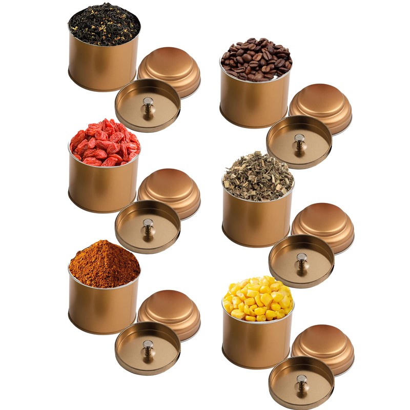 Merkaunis 6 Pack Tea Tin Canister with Airtight Double Lids