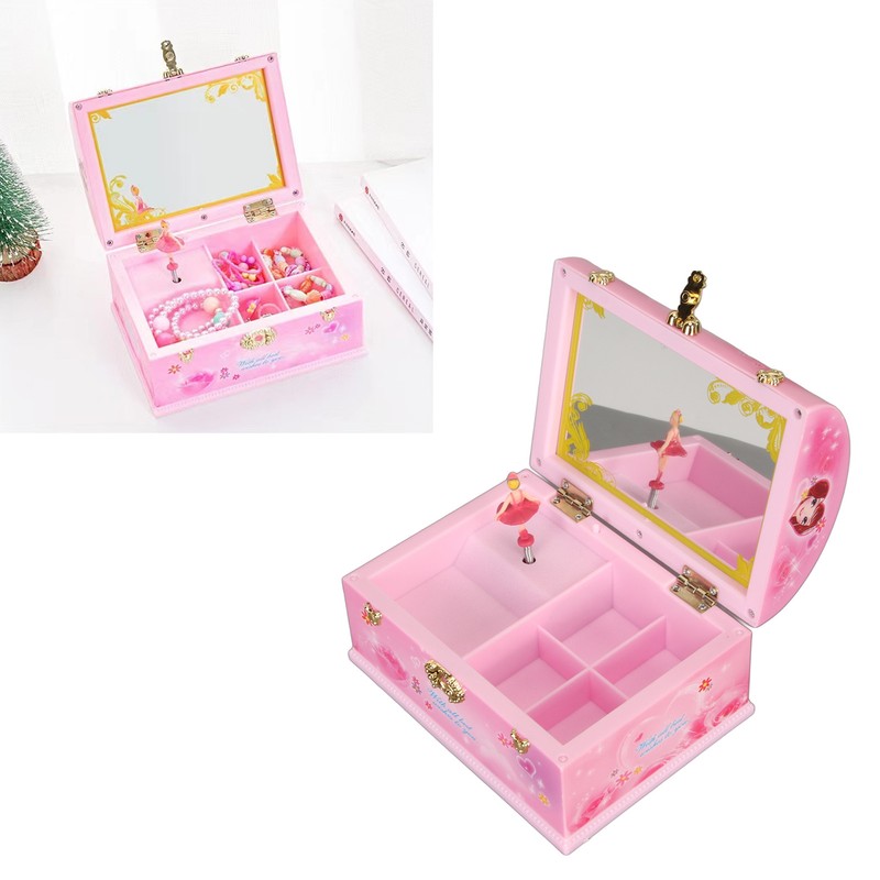 Musical Jewelry Box Large Space Mirror Design Music Jewelry Organizer