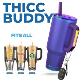 Thicc Buddy | Leak Proof - Double Wall Vacuum Sealed Tumbler - Handle Fits Lip Balm & Keys - Drinkware:_Nebula_50
