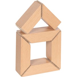 Goki 58377 Piezas Construcción Madera Con Conexiones de Velcro y Toys to Stack and Fit, Multicoloured, One Size
