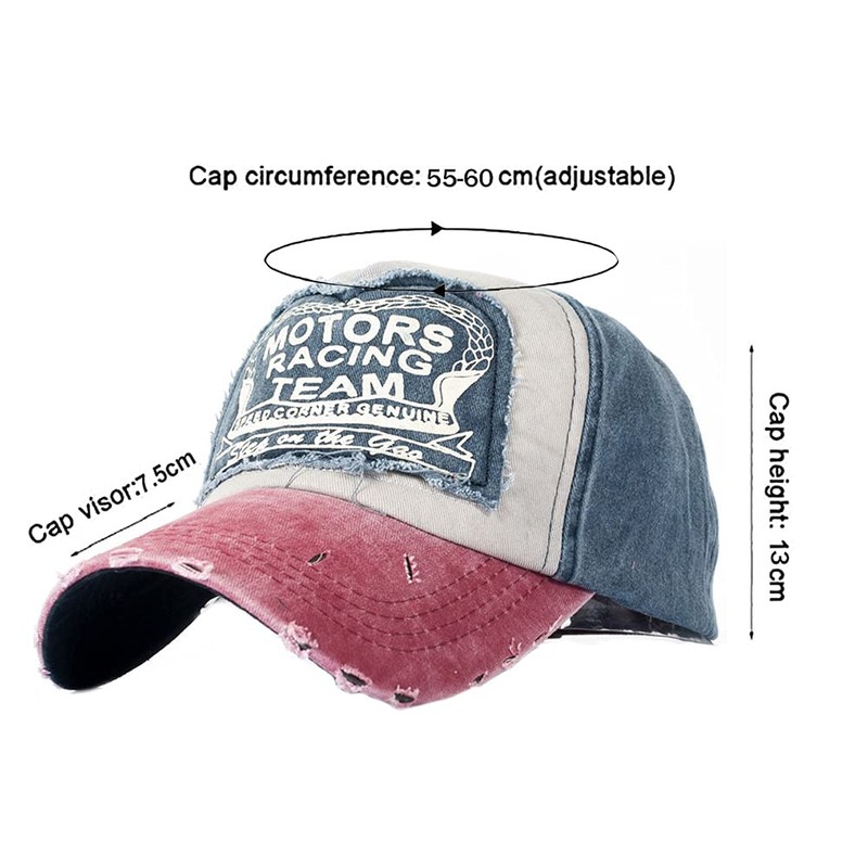 [YULOONG] 100% Cotton Retro Washed Denim Baseball Cap, Adjustable, Unisex,