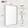 WEER 22X30 Inch Brushed Nickel Bathroom Mirror, Brushed Silver Metal